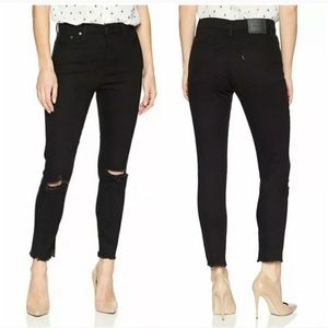 Levi's Wedgie Skinny Distressed Black Jeans